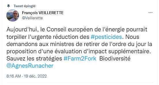 AEGRW's tweet photo. Mais pourquoi @Veillerette ne veut absolument pas d'une nouvelle étude d'impact du projet de règlement #pesticides? Serait-ce par crainte que les conclusions confirment le désastre économique qu'il produirait sur l'agriculture ? https://t.co/CthUVXlOIc