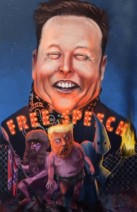 docrussjackson's tweet photo. @elonmusk @BillFOXLA @FoxNews @RepTonyGonzales Narrator: "Over the last few days, every major national news outlet in America has reported on the number of people crossing the US border".
Elon Musk: "Why do so few report about millions of people crossing the border?"
#DrawElonMusk, by @cartoonsidrew (left) & @wefail. https://t.co/Ps4CdErAjf