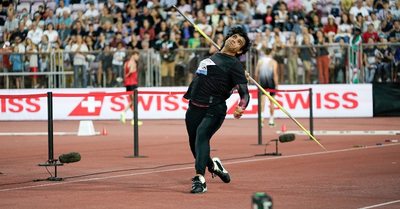 Diamond_League's tweet photo. After recovering from injury, India's star @Neeraj_chopra1 🇮🇳 marked his return to the #DiamondLeague 💎 scene with a massive 89.09m throw in his first round effort at  #LausanneDL 💥

#BestOf2022