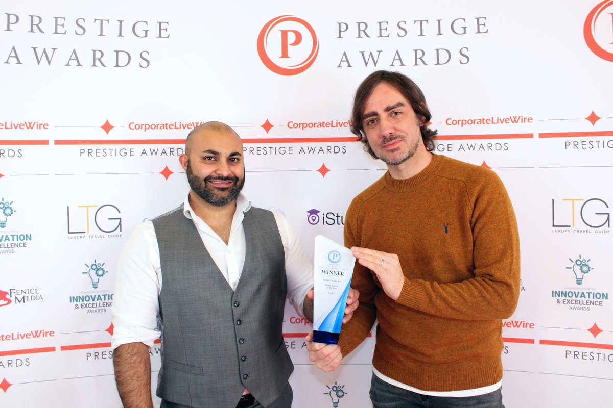 whereideaslive's tweet photo. Garage wins Design Agency of the Year at the Yorkshire Prestige Awards for the third year running! - maintaining quality of service, making sure every client feels top priority. I’ll gladly take this one home thank you 🤩 https://t.co/o7dqXlVhhg