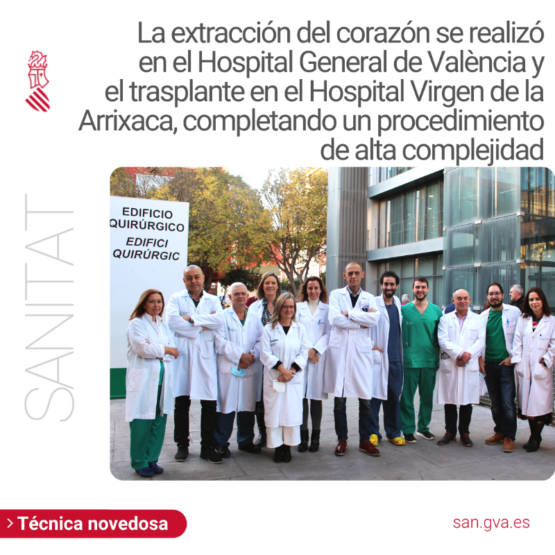 GVAsanitat's tweet photo. 🫀 El @HGUVALENCIA realiza la primera extracción cardíaca a partir de un donante multiorgánico en asistolia controlada

🏥 La extracción del corazón se realizó en el Hospital General de València y el trasplante en el Hospital Virgen de la Arrixaca