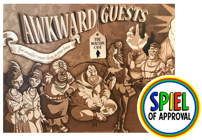 thespiel's tweet photo. The latest winner of The Spiel of Approval Award is... Awkward Guests!
Mr Walton was killed in his study. With a few leads, you must piece together the crime by asking questions and sharing information.
Congrats designer Ron Gonzalo Garcia @Megacorpin!
https://t.co/NqT2l7tbnu https://t.co/Rx6JxQZt6P