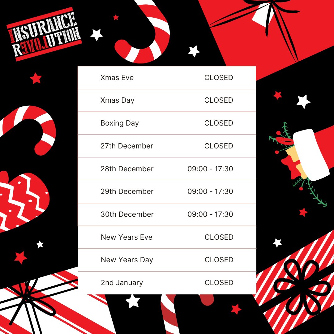 Here is our opening hours over the festive period. We return to our normal hours on January 3rd.