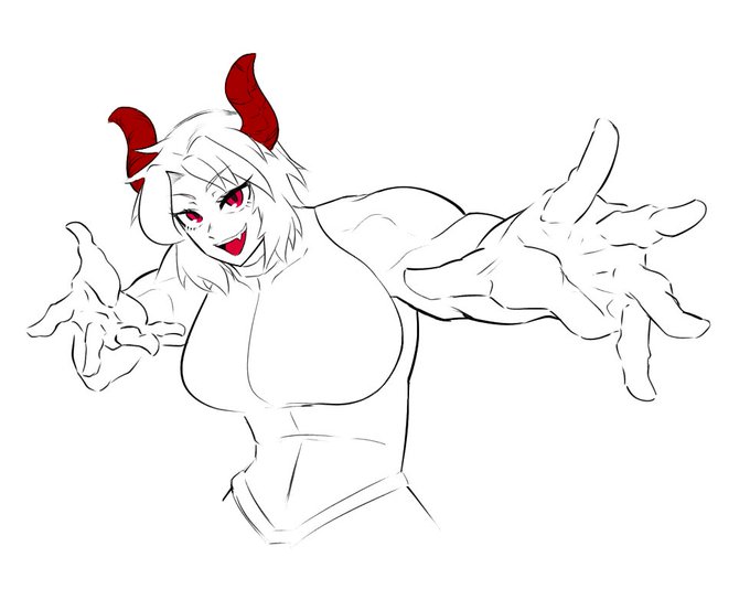 龍我ちゃん(192cm)と龍我ちゃん(130cm)、小さい姿の時は服が魔法少女っぽい見た目になる、どちらも配色は同じ。大きい時は男勝りな性格で小さい時は無口で淡々としている、どちらの姿でも食べるのが好き。 