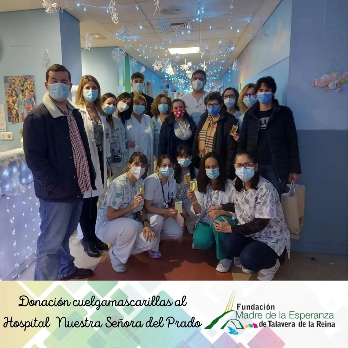 pfluriache's tweet photo. ❤️Grandes los chicos de Fundación "Madre de la Esperanza"!!! 
🎁Han donado al 🏥 #HospitalTalavera unos cuelgamascarillas artesanales hechos por ellos mismos con mucha ilusión para 👶niños ingresados y profesionales de la planta de #Pediatría. 
Detalles que #humanizan!!!!! https://t.co/U7XXKZyYwR