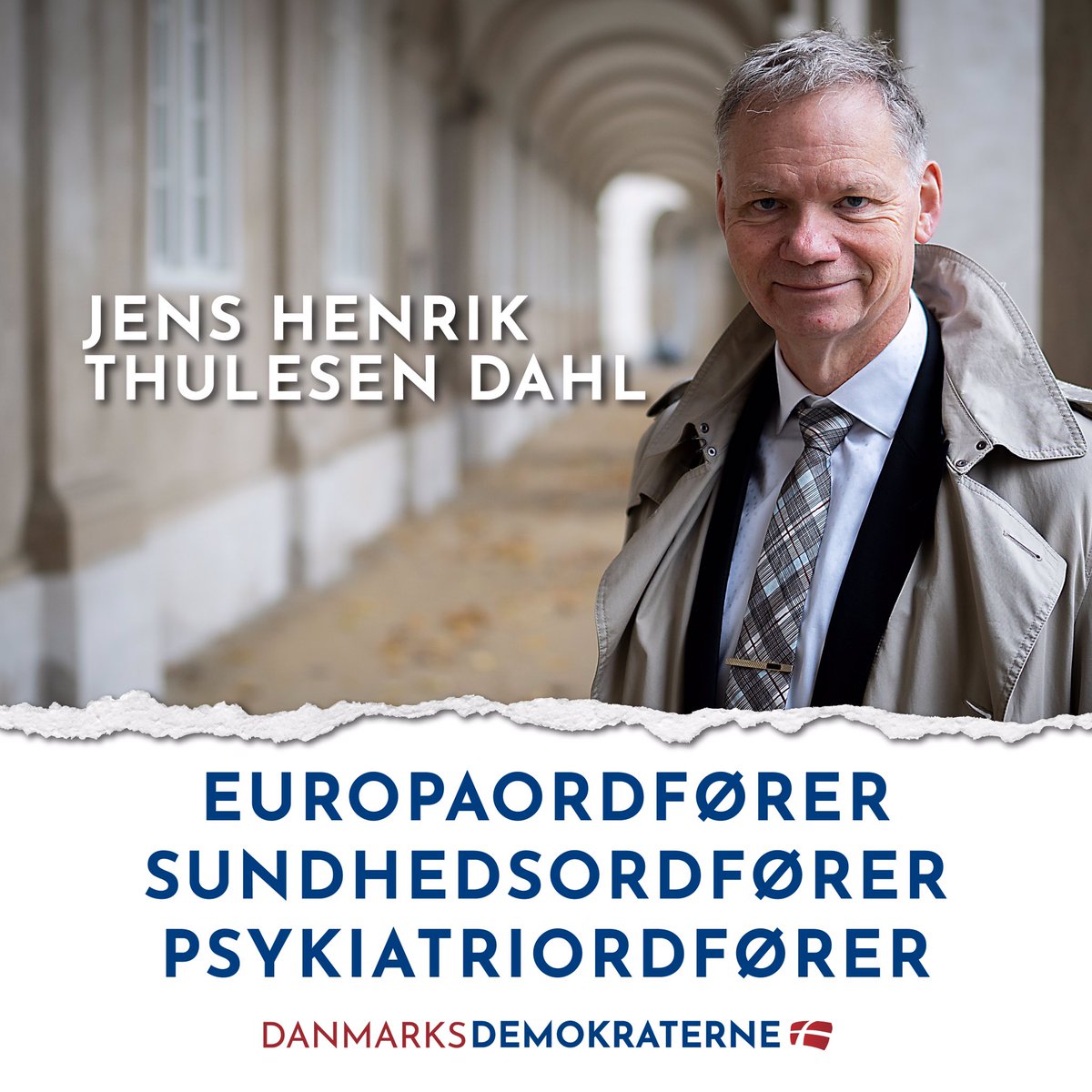 Europaordfører - brems EU’s indblanding de steder hvor de ikke bør blande sig - ligeløn, pleje af ældre, om børn i daginstitution eller ej.
Sundhed og Psykiatri - stop postnummerlotteriet, 10 års plan for psykiatrien, helhedsorienteret fokus på den enkelte borgers forløb.