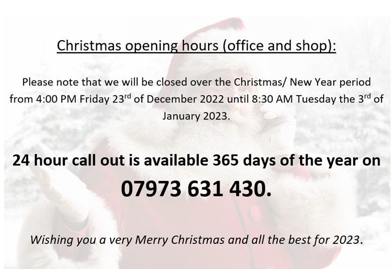 compressorsltd's tweet photo. 🎄 Christmas hours 🎄 https://t.co/RjDFBAvM46