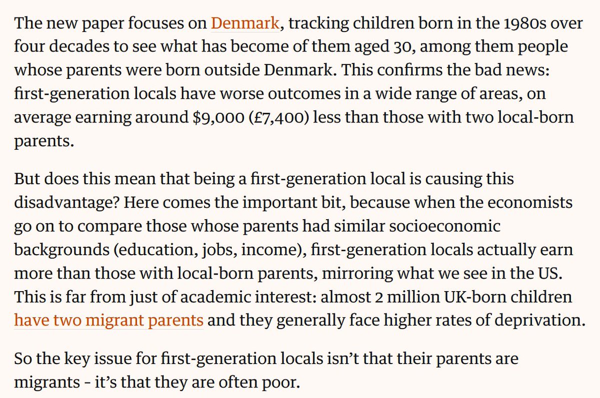 I figli degli immigrati fanno più fatica a ottenere un buon lavoro perché vengono da famiglie povere, non perché vengono da famiglie straniere: uno studio danese che da un lato conferma l'ovvio, dall'altro vale la pena di ricordarsene