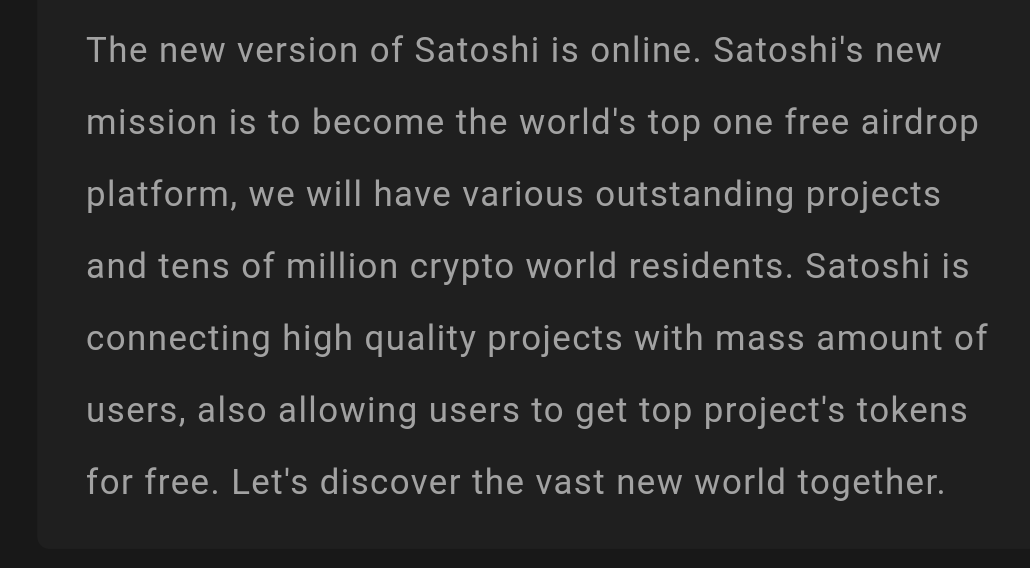 SatoshiPlus_'s tweet photo. The new version of Satoshi is online. Let's discover the vast new world together. 

Link 👉https://t.co/GBwXHHJ0Eo

#CoreDAO #SatoshiPlus #CORE https://t.co/2g2c5rZ4vV