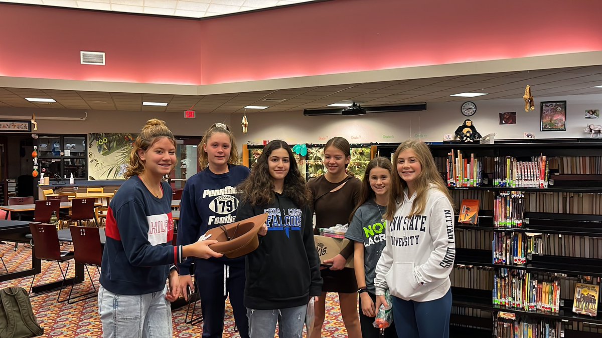 Pamela Raytick (@falconbookcave) on Twitter photo #WishWeek <a href="/CCMSStudentLife/">CCMS Student Life</a> Student Council members delivered a cowboy hat to O this morning. Another wish granted to help those in need: $100 was donated to #AmericanRedCross. Today’s wishes were in honor of Ruthann Schlegel. #FalconProud #WishWeek <a href="/CCMSStudentLife/">CCMS Student Life</a> Student Council members delivered a cowboy hat to O this morning. Another wish granted to help those in need: $100 was donated to #AmericanRedCross. Today’s wishes were in honor of Ruthann Schlegel. #FalconProud