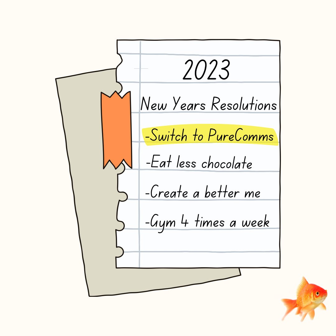 PureCommsTweet's tweet photo. What are your 2023 New Year’s resolutions? 

We know what one should be🤪🤭

#broadband #telephony #business #marketing #purecomms #likesforlike #newyearsresolution #internet #itsupportservices #phone https://t.co/0wt7TQ8MzL