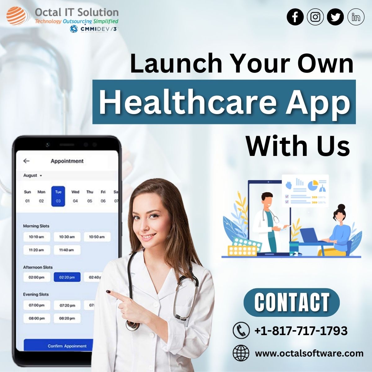 octalitsolution's tweet photo. Healthcare App Development Company...
.
.
#OctalITSolution #doctorappointmentapp #brandingpromotioncompany #brandingpromotion #applicationdevelopmentcompany #webapplicationcompany #softwaredevelopment #dynamicsites #staticssites #ecommercesites #androidappdevelopment https://t.co/rJmXMcAaSs