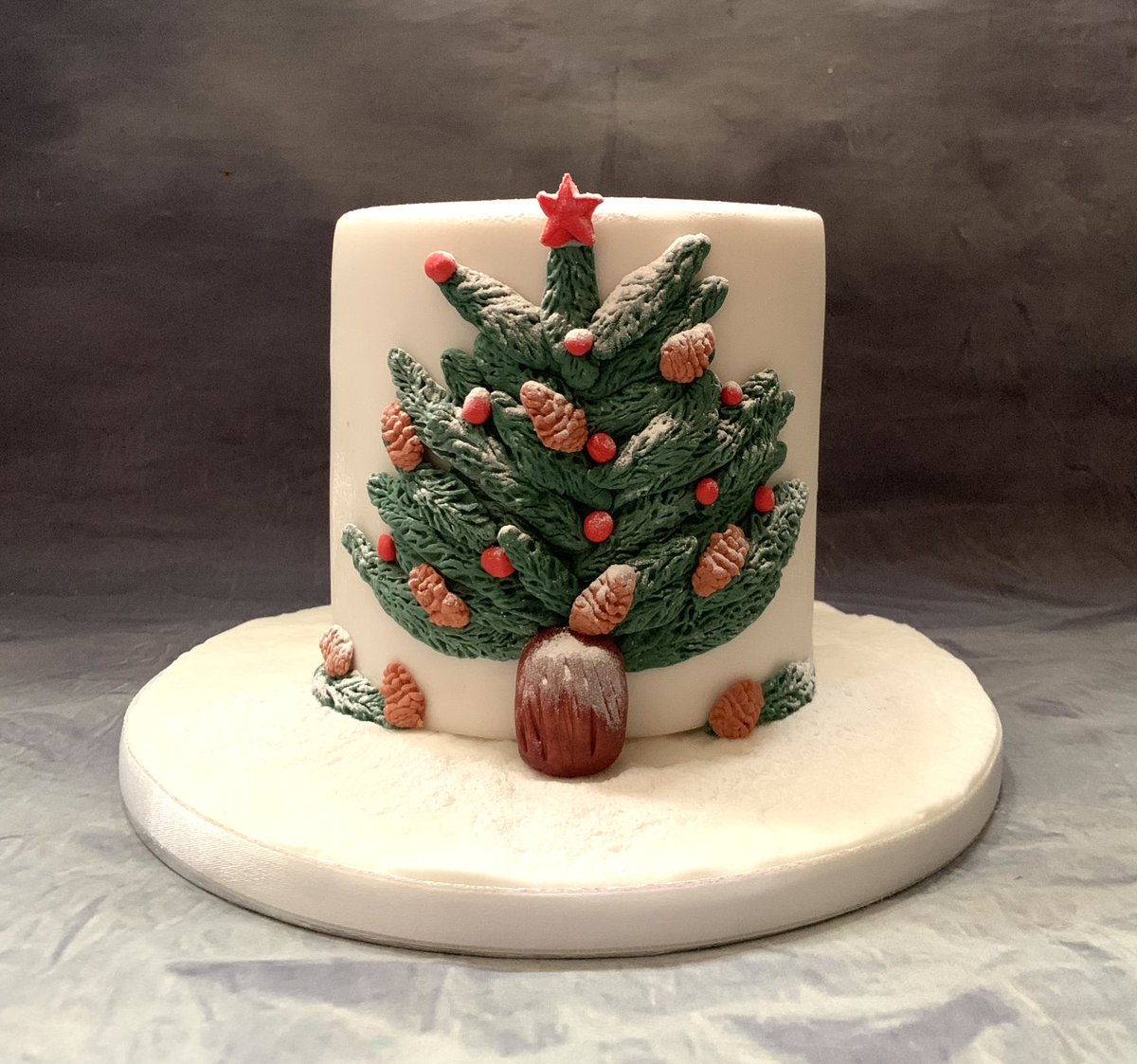 Cake #1 #christmascake #cakedecorating #christmastree #cakedesigner 🎄🎄🎄🎄