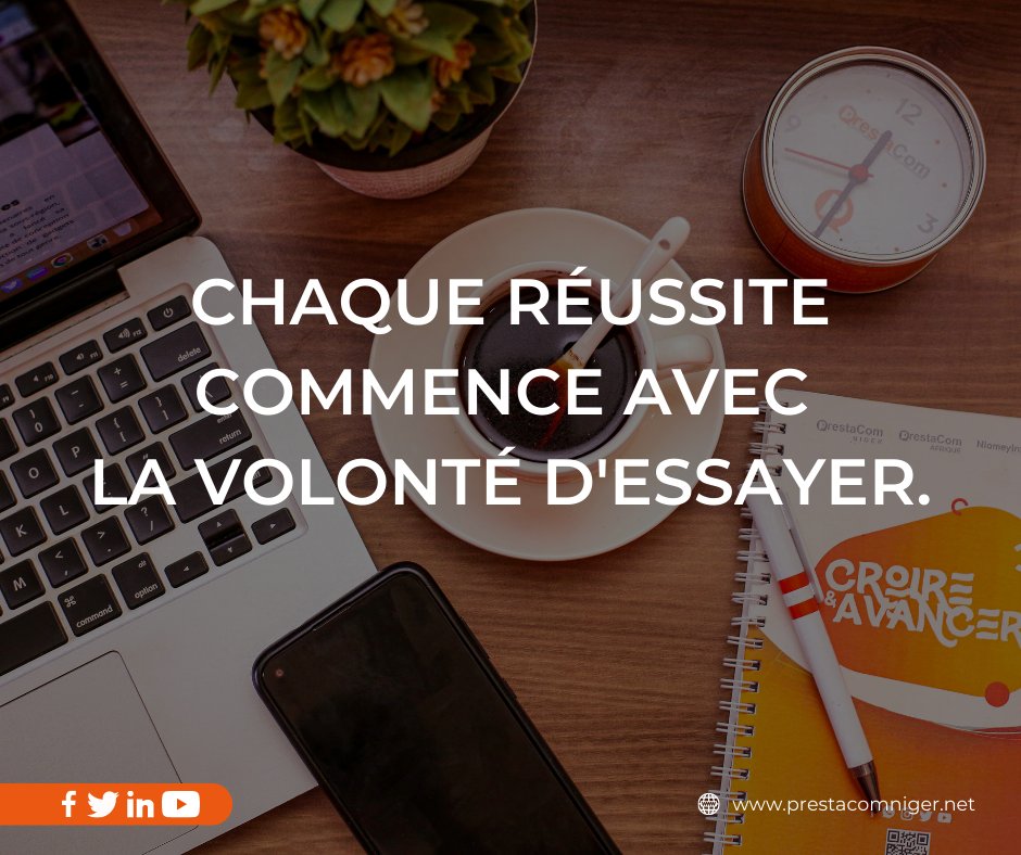 La volonté nous pousse à l’action. 
Détermination et concentration sont les maitres-mots de cette nouvelle semaine.
Alors, quels sont vos défis de la semaine ?
Belle semaine à tous!
#NewWeek #MondayMotivation #avancer #Prestacom #PrestacomNiger #Afrique #Niger #CroireEtAvancer