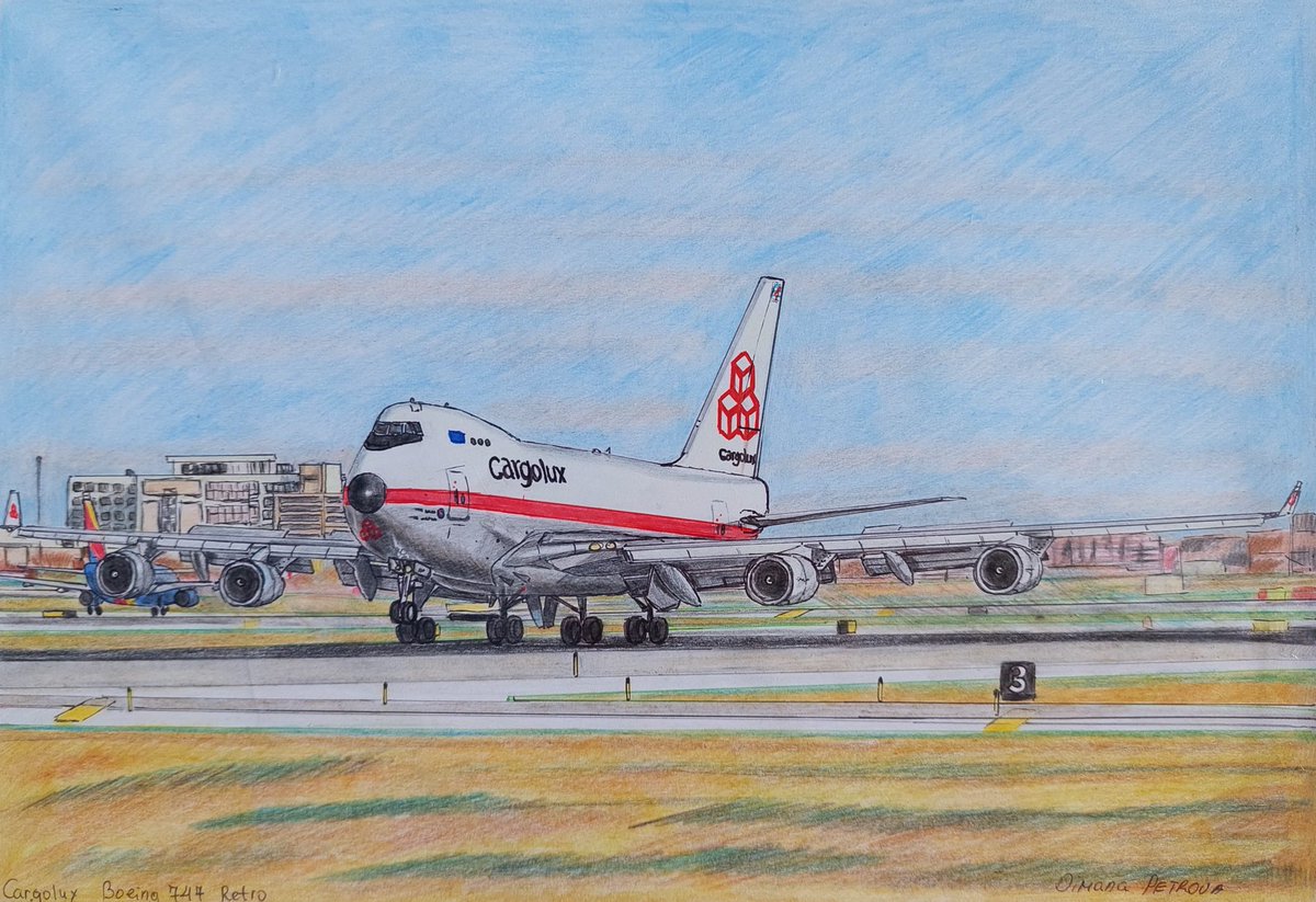 AircraftBy's tweet photo. My drawing of @Cargolux_Intl Boeing 747-400 Retro drawn upon a request by a follower in Instagram.
#Cargolux #CargoluxAirlines #Cargo #cargoairline #cargoplane #freighter #freighterplane #freighteraircraft #Boeing #Boeing747 #B747 #drawing #customdrawing #art #aviation #retro https://t.co/yRmnvxzSR7