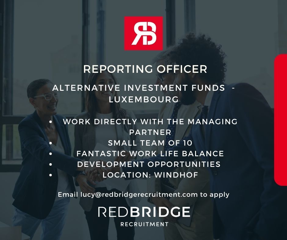 RedbridgeRec's tweet photo. Your recruitment partner Lucy Hutchines is recruiting for a Reporting Officer role.

If you are interested, please get in touch with lucy@redbridgerecruitment.com directly.

#reportingofficer #fundsindustry #investementfunds #alternativeinvestments  #luxembourg #recruitment https://t.co/c9c8trJBGt