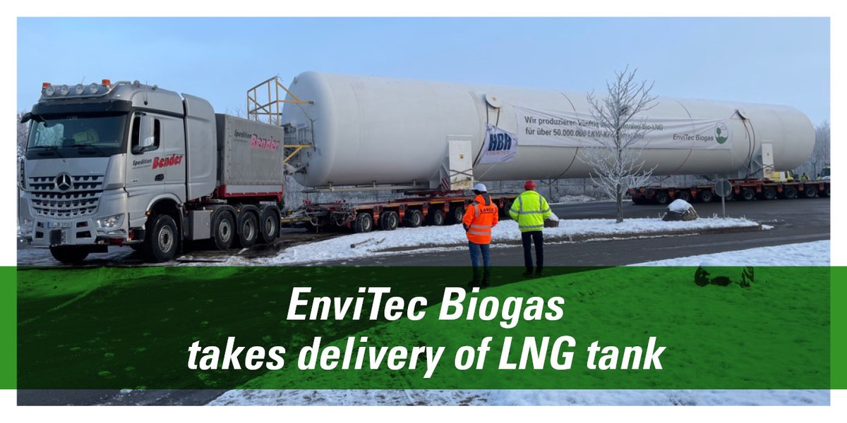 EnviTecBiogas's tweet photo. Güstrow: 130 t #bioLNG tank arrived!
🛣️ 75 km
💨 15 km/h
🚦 12 traffic lights removed temporarily
⛔ closed motorways + wrong way drive
🏗️ 2 heavy-duty cranes
▶️ https://t.co/lHjtHPVC9i
#biogas #adplant #gasupgrading #biomethane #envithan #drivebiogas #rng #lng #greenfuels https://t.co/Wm6N9P7Www