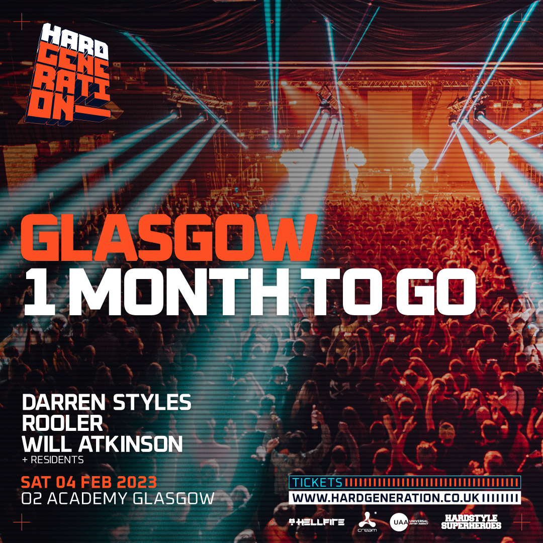 1 Month Away 🤪🙌

O2 Academy Glasgow are you ready?

Tickets at hardgeneration.co.uk