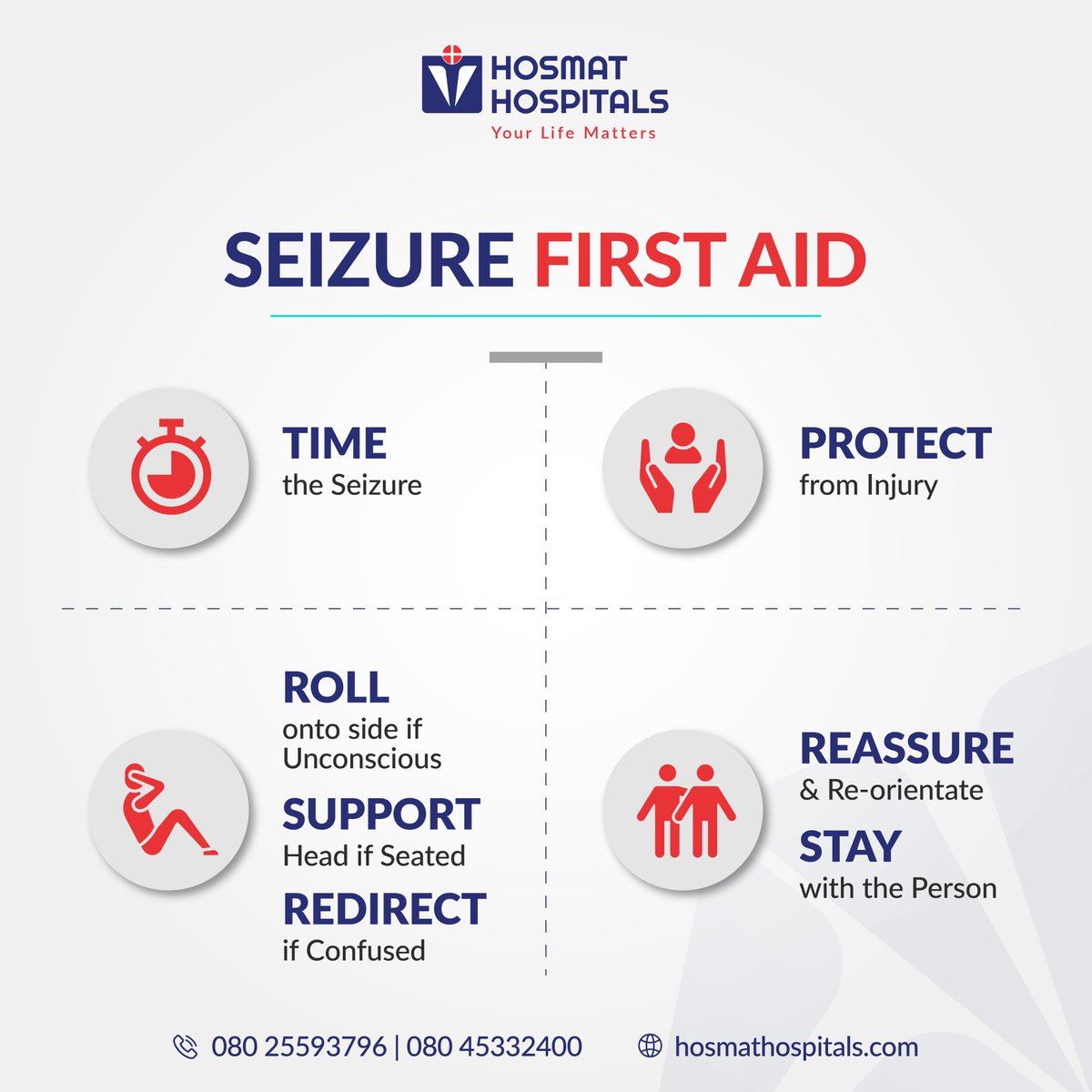 HOSMAT_Hospital's tweet photo. For most Seizures, giving basic seizure #firstaid is all you need to do. Knowing how to help someone during a #seizure can make a difference and save a #life !🤗
#StaySafeSide
#EpilepsyAwareness #healthcare #health #prevention #Medicare #neurotwitter #Neurosurgery #Neurology https://t.co/hP3gB7M3QE