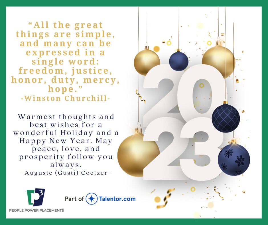 PowerPlacements's tweet photo. #executivesearch #recruitment  #Recruiting  #leadership #festiveseason  #newyear2023 #freedom  #justice #hope #duty #holidays 
https://t.co/GSryxeI1ms https://t.co/8bTQLm07Hi