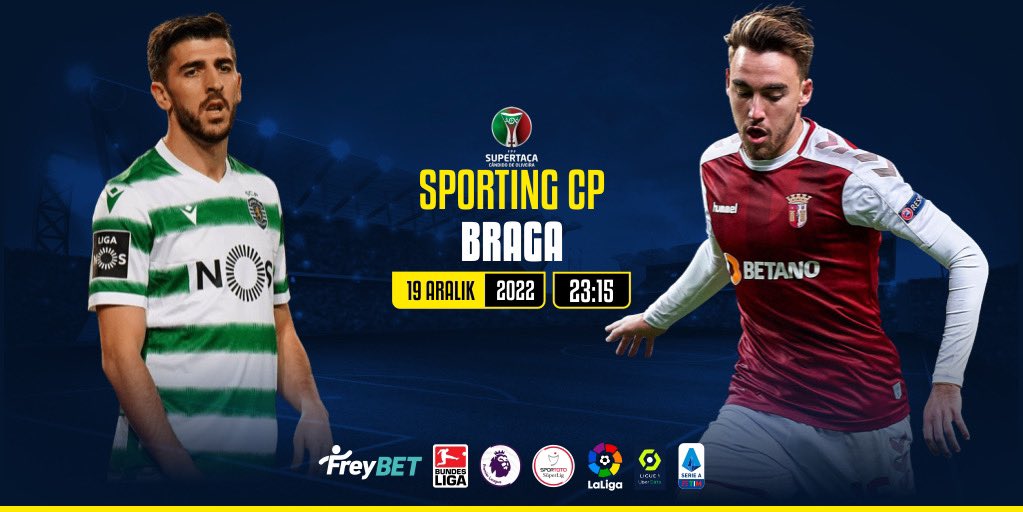 ⚽️ Bugün saat 23.15'te Sporting Cp - Braga karşı karşıya geliyor. Günün maçında en yüksek oranlar FreyBET'te!

📺 HD yayın Freybet TV'de!

📲 linktr.ee/freybet