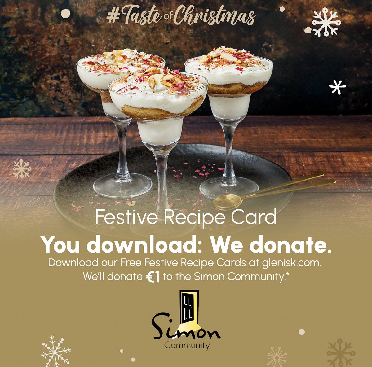 Our wonderful Midlands neighbours <a href="/Glenisk/">Glenisk</a> are donating €1 to the Simon Community for every download of their #TasteOfChristmas recipe card. 

Download it here and support the vital work of the Simon Community
 glenisk.com/tasteofchristm…