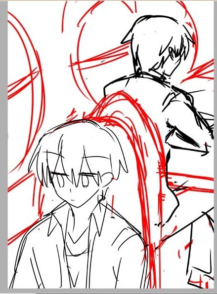 新刊を読んでくれた人にしか伝わらない私からのリクエスト挿絵案と扉絵の没案です 