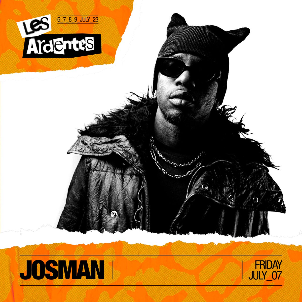 LESARDENTES's tweet photo. Oui oui oui. @JosmanOG rejoint @trvisXX , @Leto_PSOTHUG  &amp; @Guy2Bezbar le vendredi 7 juillet aux Ardentes 🤯 

Les tickets pour le vendredi ? Ils partent comme ça 🚀 sur https://t.co/9FRAvhHAKZ ! https://t.co/jpkCHXy2lm