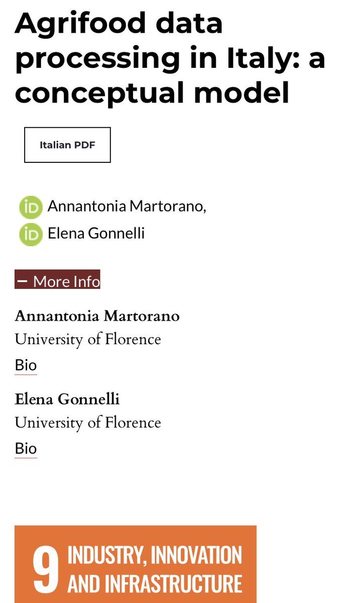 📍A. Martorano &amp; <a href="/elena_gonnelli1/">Elena Gonnelli</a> <a href="/UNI_FIRENZE/">Università di Firenze</a> ➰ Agrifood data processing in Italy: a conceptual model 📂 V.13, n.3 2022 JLIS.it jlis.it/index.php/jlis…