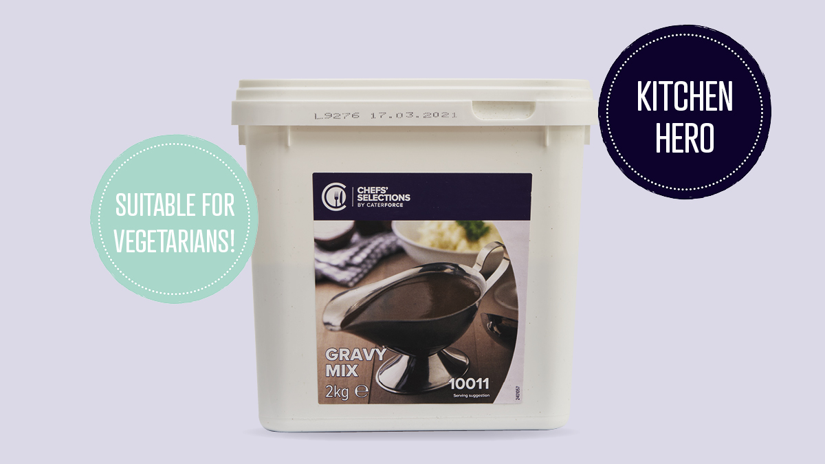This month's Kitchen Hero is our fantastic 2 kg Gravy Mix. A roast dinner without gravy isn’t worth thinking about. Make sure you have Chefs’ Selections by Caterforce granules or instant mix to add that finishing touch. Both are suitable for vegetarian diets.