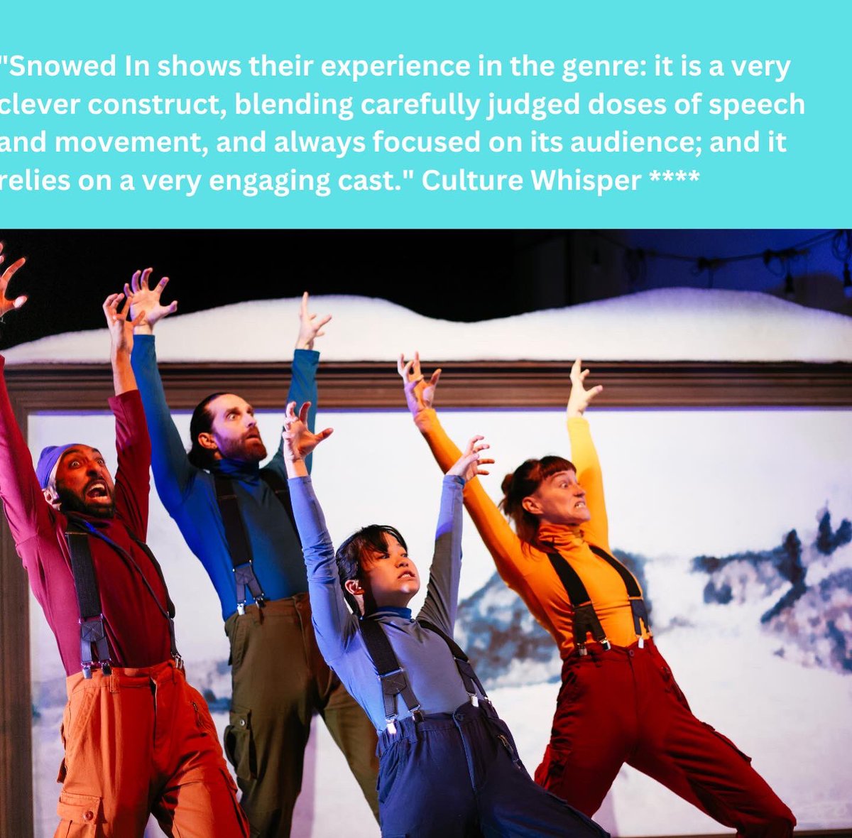 We have another ⭐️⭐️⭐️⭐️ review for Snowed In. School’s out, the rain is falling, the snow is thawing - but there’s still time to enjoy our perfectly preserved snowballs in a magical snow adventure. We’re at @theplacelondon ‘til Xmas eve 🎟 theplace.org.uk/events/autumn-… 📸Zoe Manders