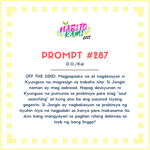 naritokami's tweet photo. Title: 5% by @poignantdreamer
Pair: D.O./Kai
Prompt By: ANON
Word Count: 12,114
https://t.co/6HKpqYHK0j https://t.co/3pTUjzVwwJ