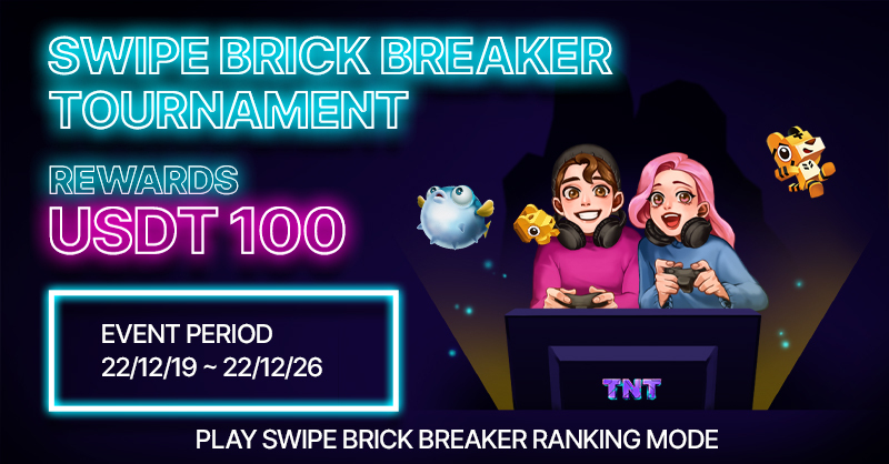 TNT_p2e's tweet photo. 1⃣st  $50 #USDT
2⃣nd $30 #USDT
4⃣Random players $5 #USDT each

✔️Follow Twitter
✔️Comment above task capture here
✔️Play #TNT #Swipebrickbreaker ranking mode on event period

❗️TNT Alpha download (Link in bio)
#P2Egaming #rewards #GiveAway #freetoplay https://t.co/pJmmu8u7Wq