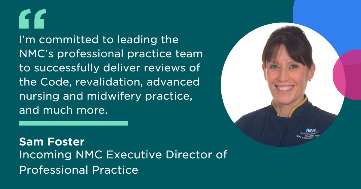 nmcnews's tweet photo. We're excited to announce that @SafetySamFoster is our new Executive Director of Professional Practice 🎉

Sam joins in April from @OUHospitals where she is their chief nurse - read more 👇

https://t.co/3AEa6peYk4 https://t.co/cQqNVGOSzB