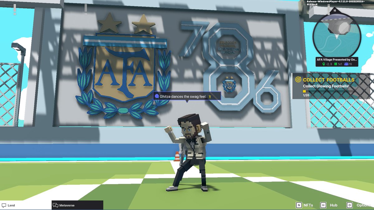 Ghitza5's tweet photo. @TheSandboxGame @aera_football @Argentina I dived in the AFA Village presented by OneFootball, check out my screenshot 👇⚽ https://t.co/fRqrgFNfcm