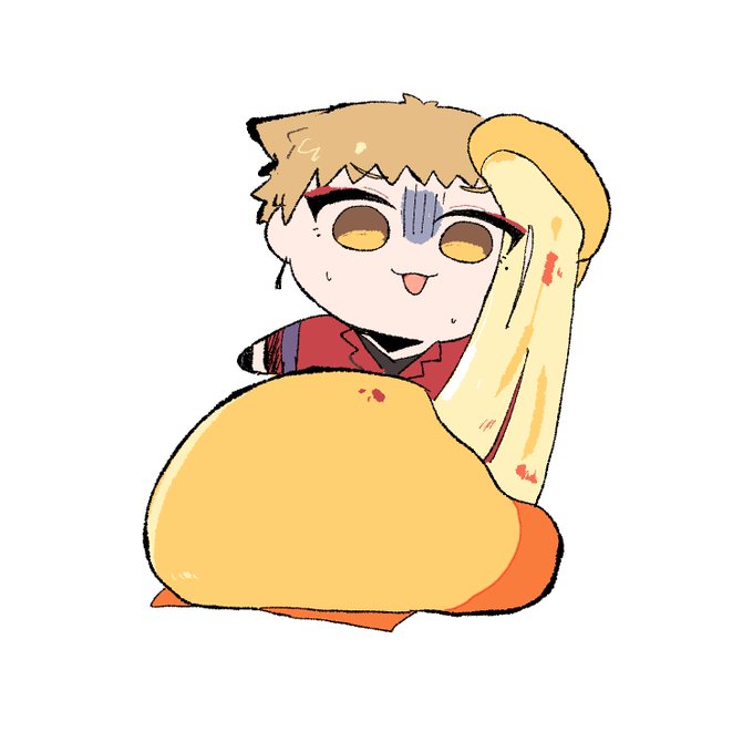 これはこないだのおはガク絵で没にしたピザまんのチーズが無限に伸びることに恐怖するぱぺガク 