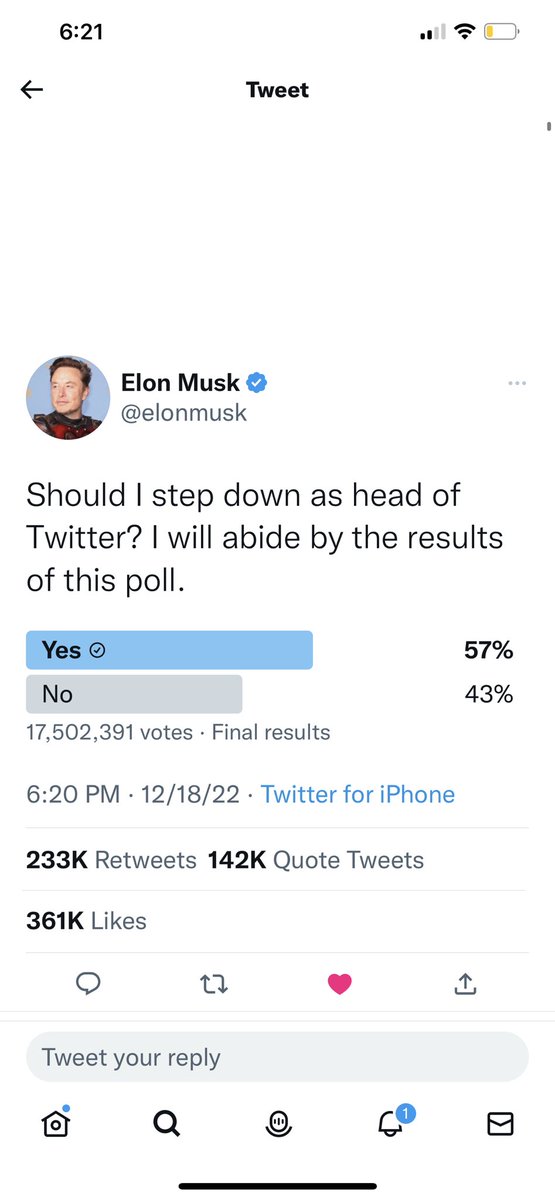ndshah26's tweet photo. @elonmusk to step down as the $TWTR CEO as per the below poll. Best day of 2022…$TSLA here comes the Santa rally! #elonisback Elon is Back!! https://t.co/dDpBOcG8M6