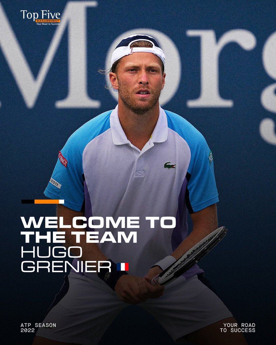 Top Five Management is thrilled to welcome #ATP World No. 141 Hugo Grenier in the #TeamTopFive! 🎾

Welcome, Hugo! 🇫🇷