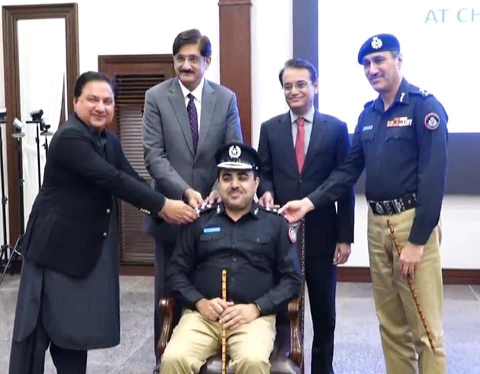 JamDharejo's tweet photo. I was honored to be a part of the Rank Promotion ceremony held at the CM house. Police officers (PSP) promoted to grade BS-21 and grade BS-20. We salute the police force that protects &amp; safeguards the public. @CM_Sindh https://t.co/dm29Jmrxq7