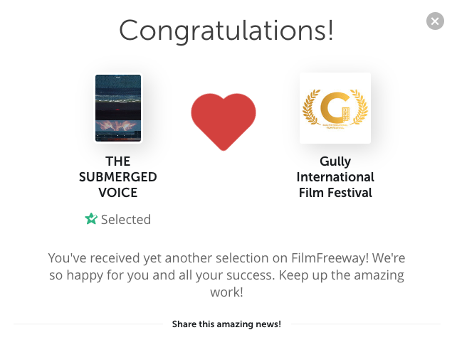 Artebaltasar's tweet photo. Another official selection of The Submerged Voice in India. Thanks a lot. https://t.co/tSFrZjvNAV