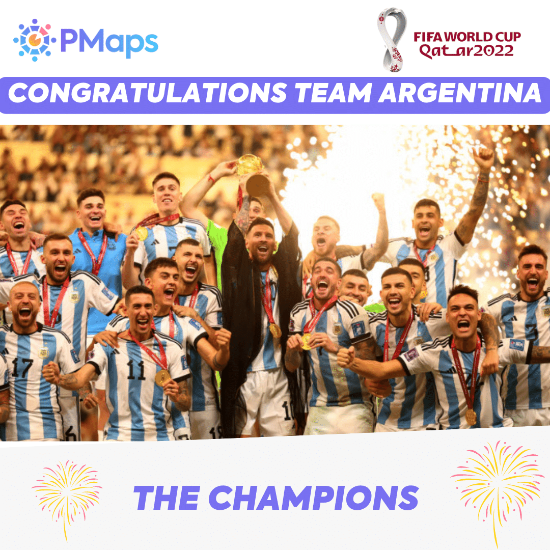 PMapsAssessment's tweet photo. After 36 years of waiting, Argentina & Messi won the FIFA World Cup with a thrilling victory over France!
Congratulations on your glorious victory Argentina
#WorldCupHeros
#argentina #worldcup2022
#fifaworldcupqatar2022
#messi
#pmaps #india https://t.co/DHINsA8flV