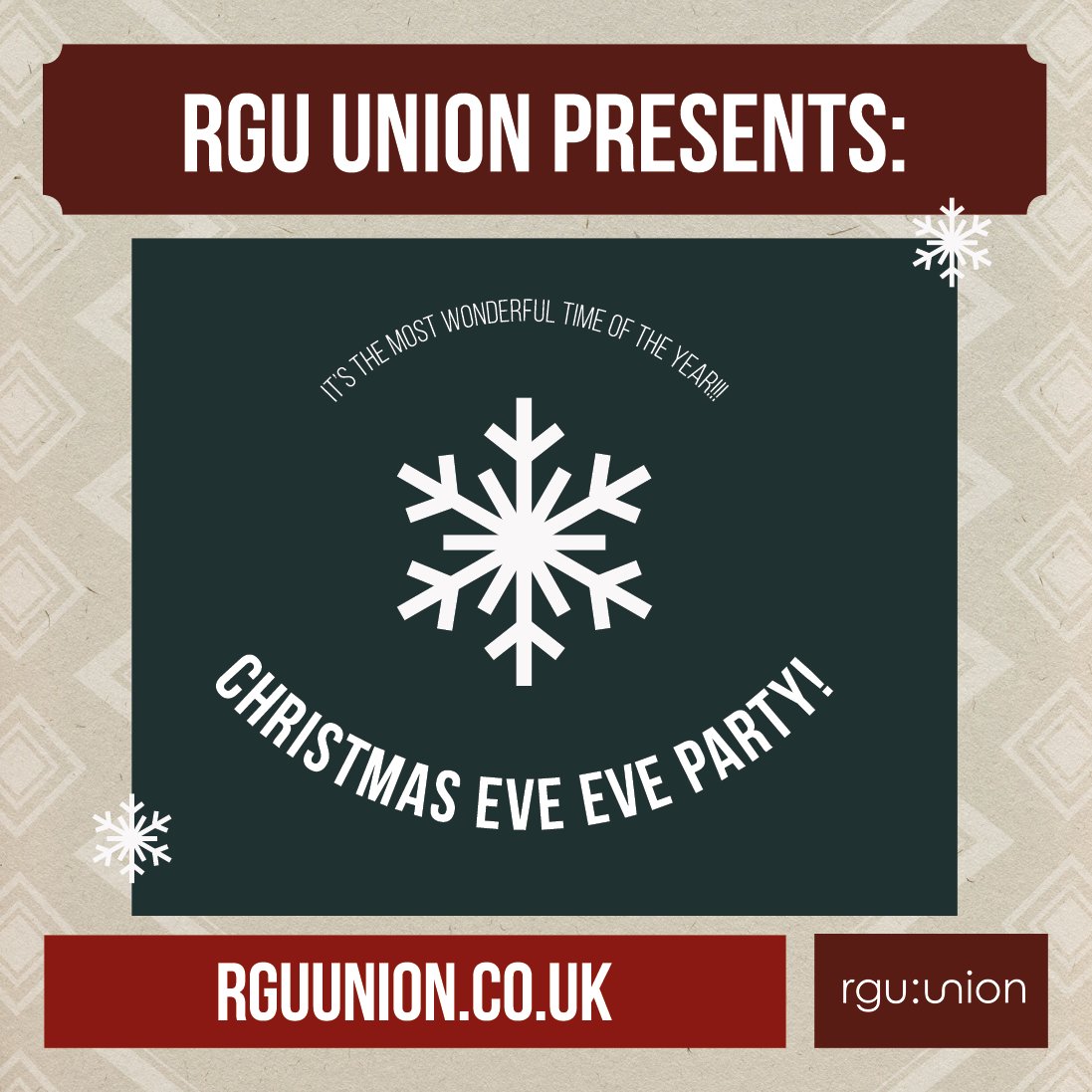 rguunion's tweet photo. β¨ Friday 23rd Dec - Christmas Eve Eve Party
Make sure to come along - the more the merrier! β
#rguunion #rgu https://t.co/O01yMPNjlI