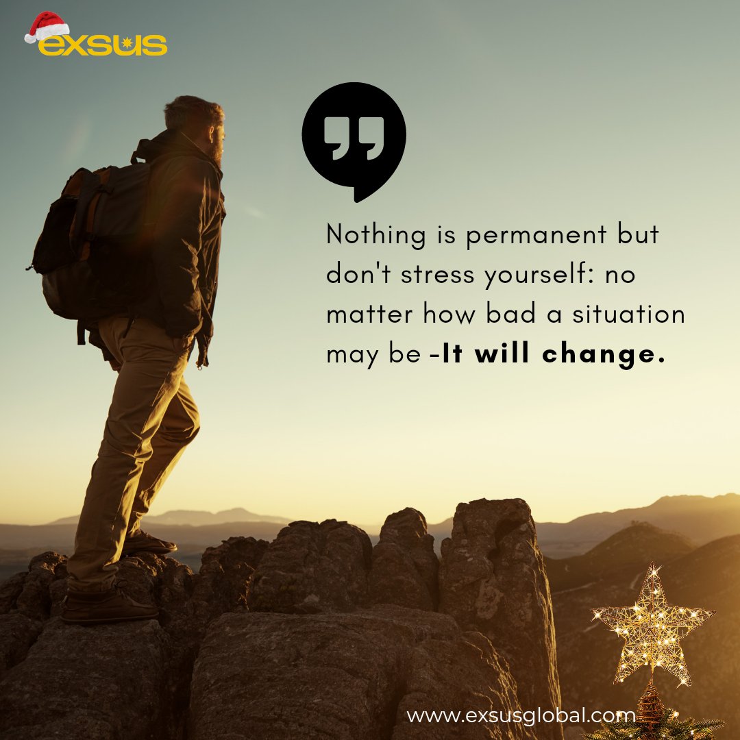 Exsushq's tweet photo. Life will show you different situations, You need to understand that even if the situation is worse today, it will eventually get better tomorrow.
#BeInspired #BetterTomorrow #Exsus https://t.co/YXpQ7c6cy3