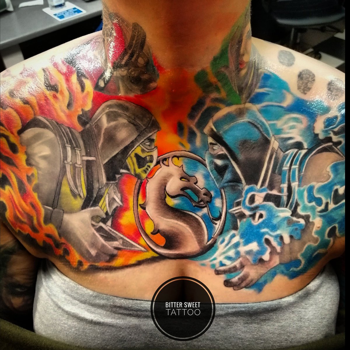 FerrisTattoos's tweet photo. #mortalkombat #scorpion #subzero #gametattoo #classicgames #chestpiece #tatt #tattoo #tattooink #tattoos #tattooartist #tattoostudio #INK #inking #inks #tattooideas #TattooColour https://t.co/0JLWMBbnRH