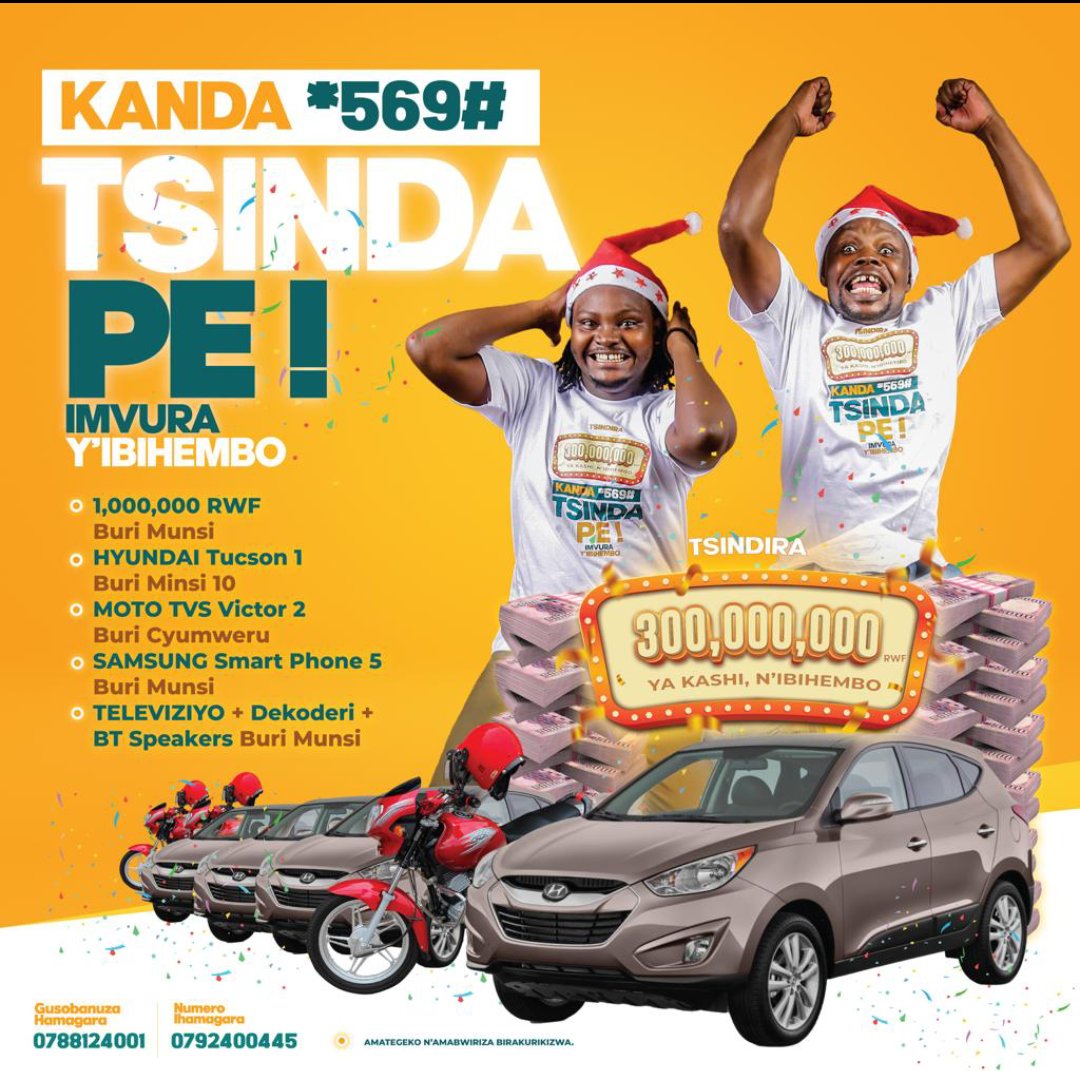 BarcosCs's tweet photo. Imvura y'ibihembo muri #TsindaPe 🔥
Follow @TsindaPe 
Kora Quote Retweet  umpe amahirwe yo gutsinda. 🙏 https://t.co/6ys0w0cD9k