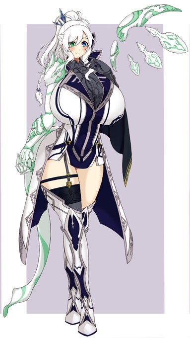 リメイク予定のムチムチ竜人オリキャラ。
最初は軍人っぽくしたけど、聖女みたいにするのもいいかもと思っています。 