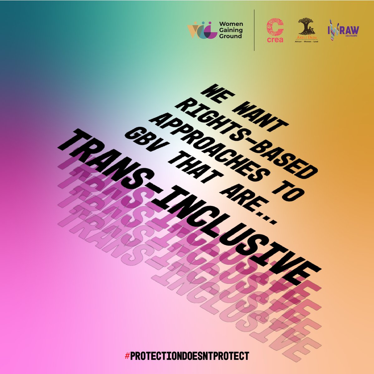 ThinkCREA's tweet photo. GBV interventions must be trans-inclusive and ensure that trans persons live violence and discrimination free lives. @AkiliDada @IWRAW_AP
#ProtectionDoesntProtect #16DaysOfActivism2022 #16DaysOfActivism #EndGBV #16Days #WomenGainingGround
Design: Thilini Perera https://t.co/57Tp3T6BWn