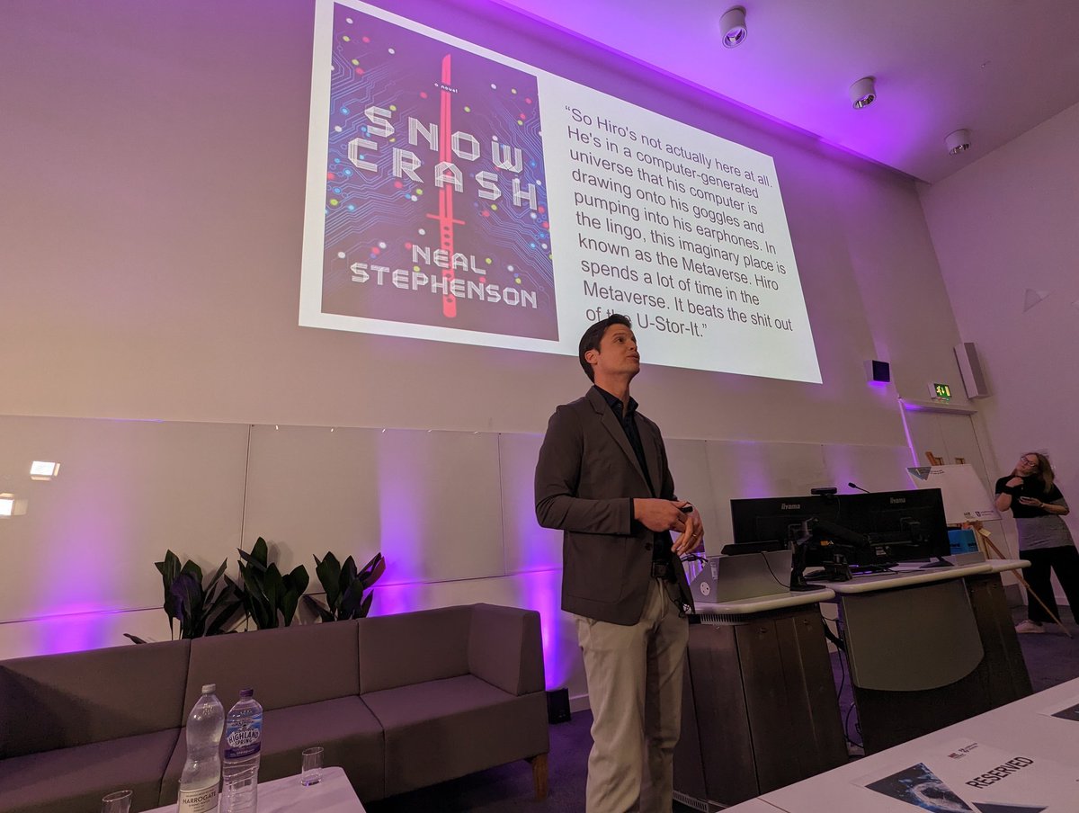 ChristinaYZhang's tweet photo. @benryanshields of @MIT @MITSloan gives a great opening keynote speech on "Demystifying the Metaverse" at the joint conference with @LboroVC  @lborouniversity on "#Sport and The #Metaverse" #sportandmetaverse22 @MetaverseInst #web3 https://t.co/U8gTAQU6OL