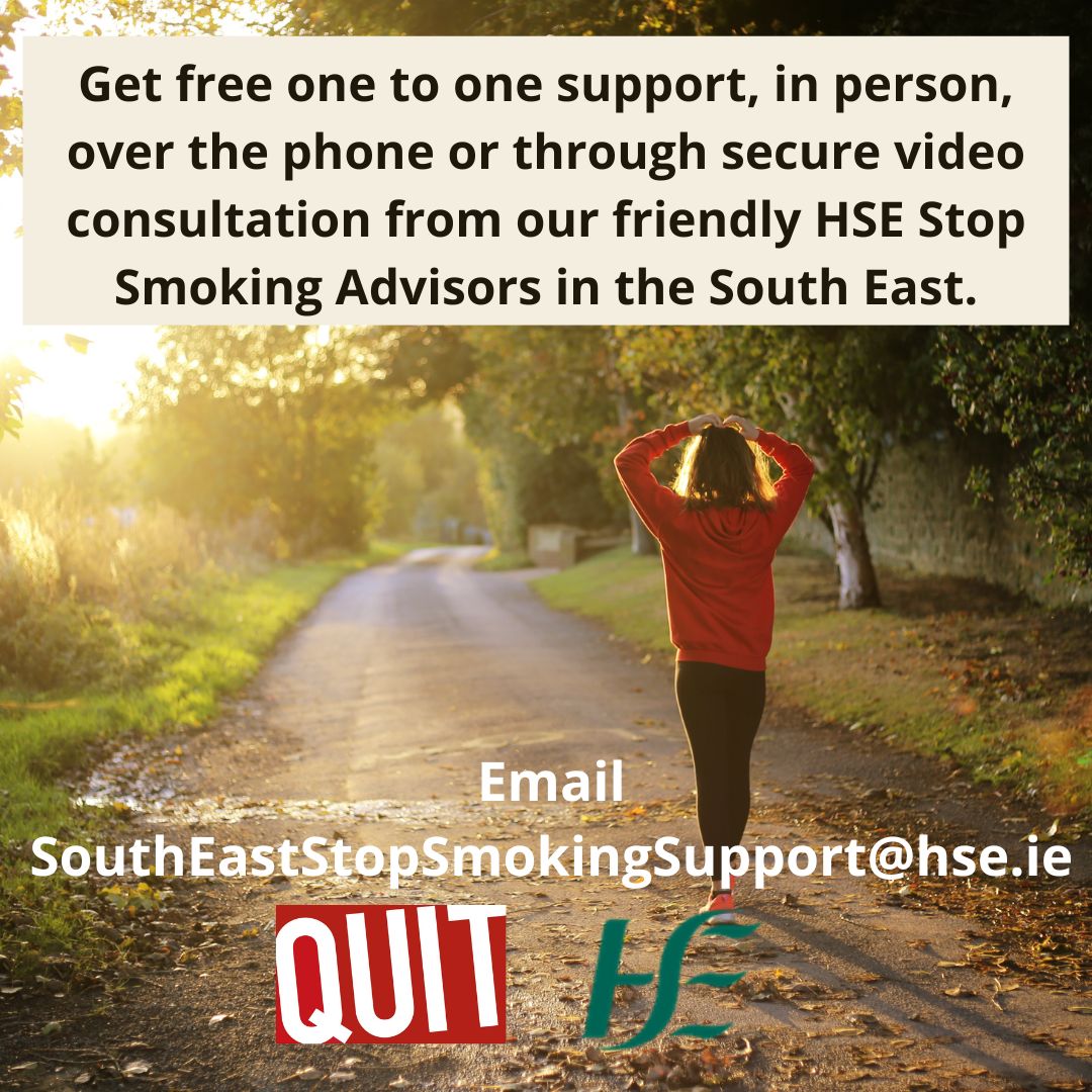 SouthEastCH's tweet photo. Prepare to quit this January. 

Get in contact with a friendly HSE Stop Smoking Advisor who will support you to quit. To avail of this 

FREE service email: SouthEastStopSmokingSupport@hse.ie
 
@HSEQuitTeam #28DayChallenge https://t.co/SR1Htd2n1J