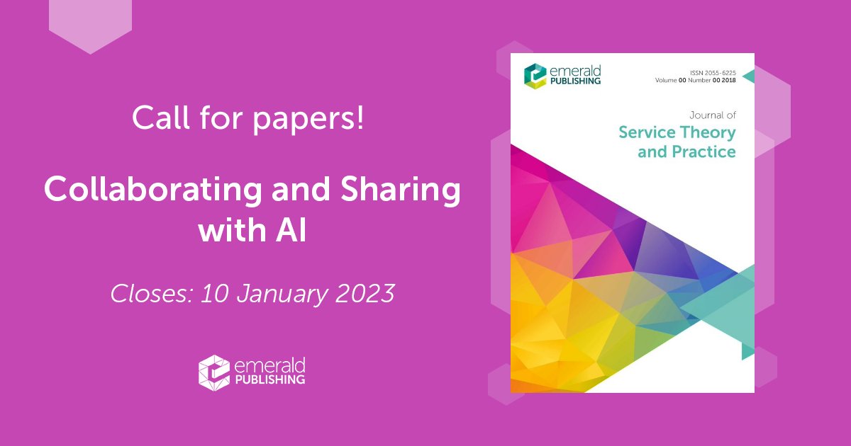 JSTP_news's tweet photo. Special issue CFPs! Guest editors Laszlo Sajtos, @ShashaWang17 @roysanjit2004 @CarlosFlavian welcome manuscripts that examine the implications of employees’ and customers’ collaboration and sharing with #AI in work, consumption, and #service contexts. https://t.co/gkPJ60VD9H https://t.co/Imf8agH6By